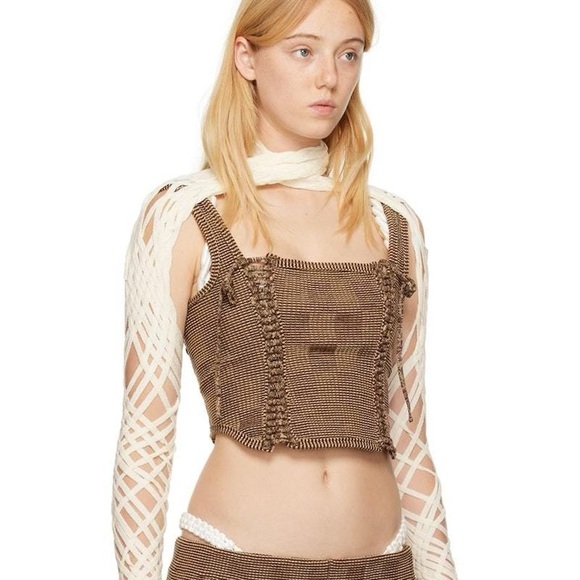 ISA BOULDER SSENSE EXCLUSIVE OFF WHITE CREAM NEST SLEEVES - Picture 4 of 7